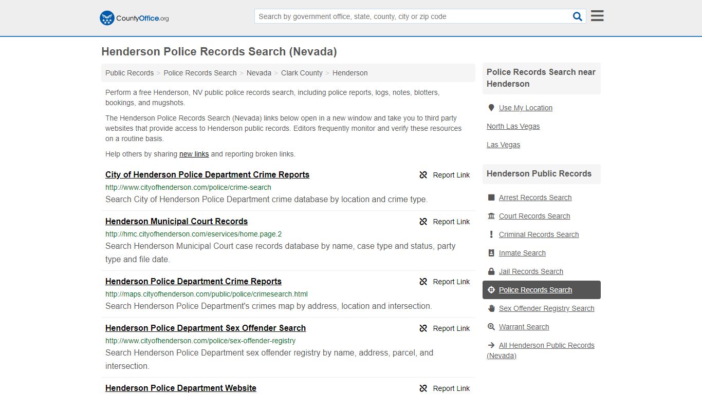 Police Records Search - Henderson, NV (Accidents & Arrest ...